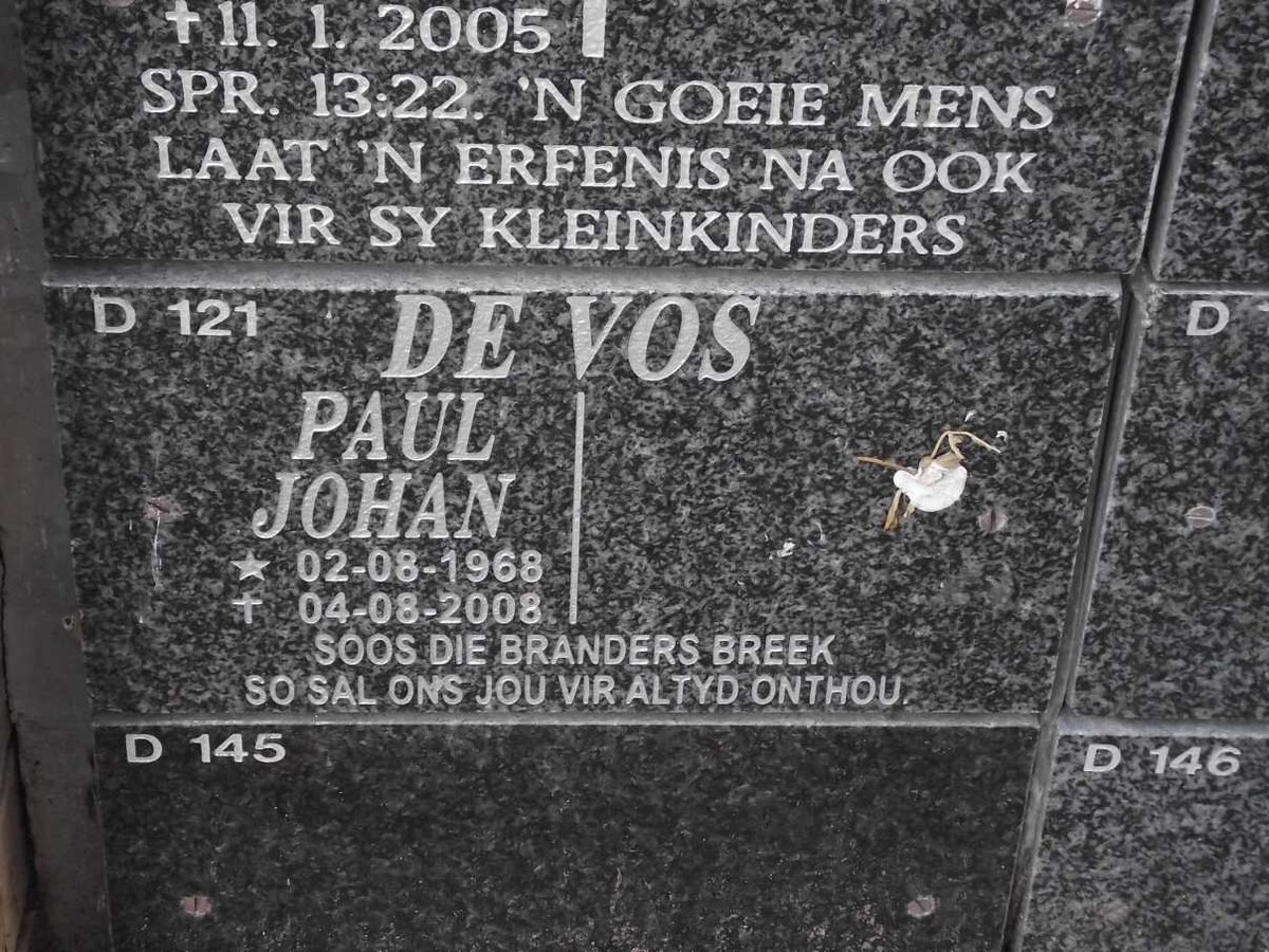 VOS Paul Johan, de 1968-2008