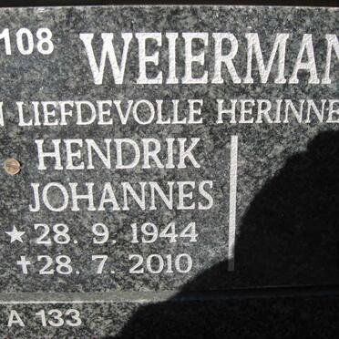 WEIERMANS Hendrik Johannes 1944-2010