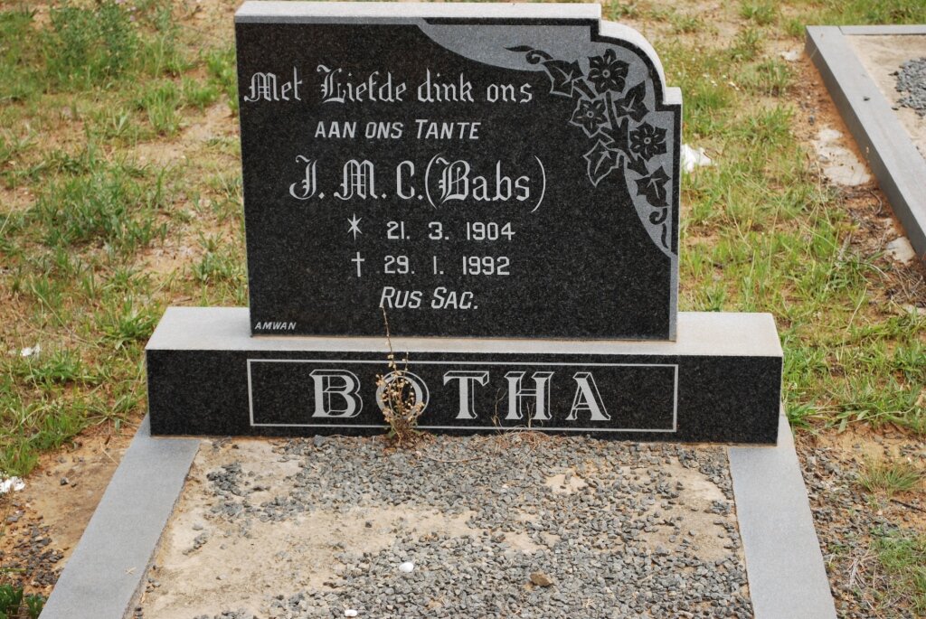 BOTHA J.M.C. 1904-1992