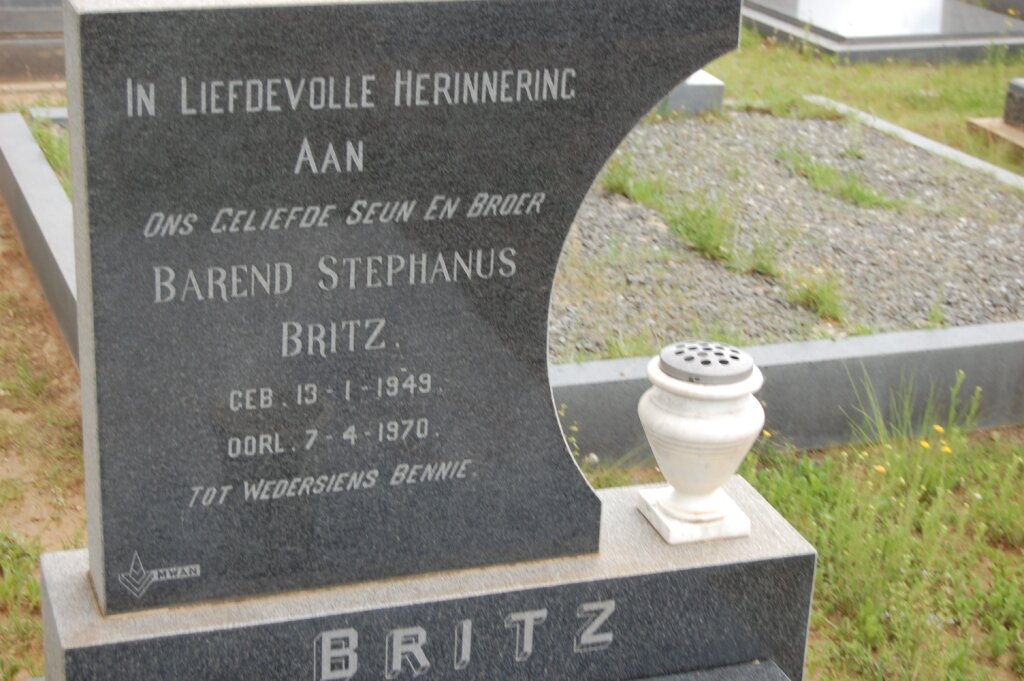 BRITZ Barend Stephanus 1949-1970
