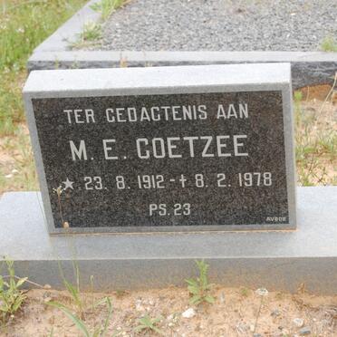 COETZEE M.E. 1912-1978