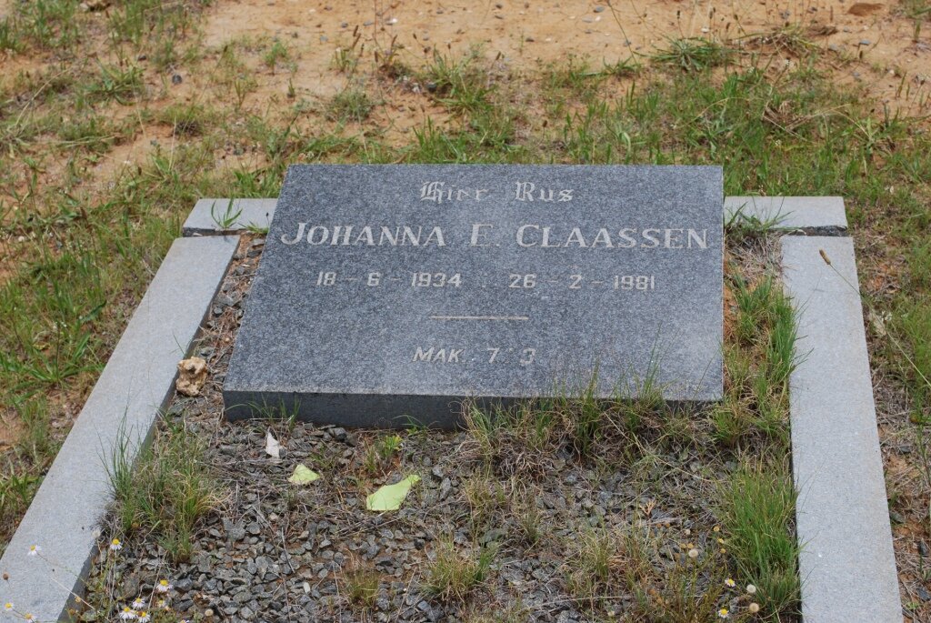 CLAASSEN Johanna E. 1934-1981