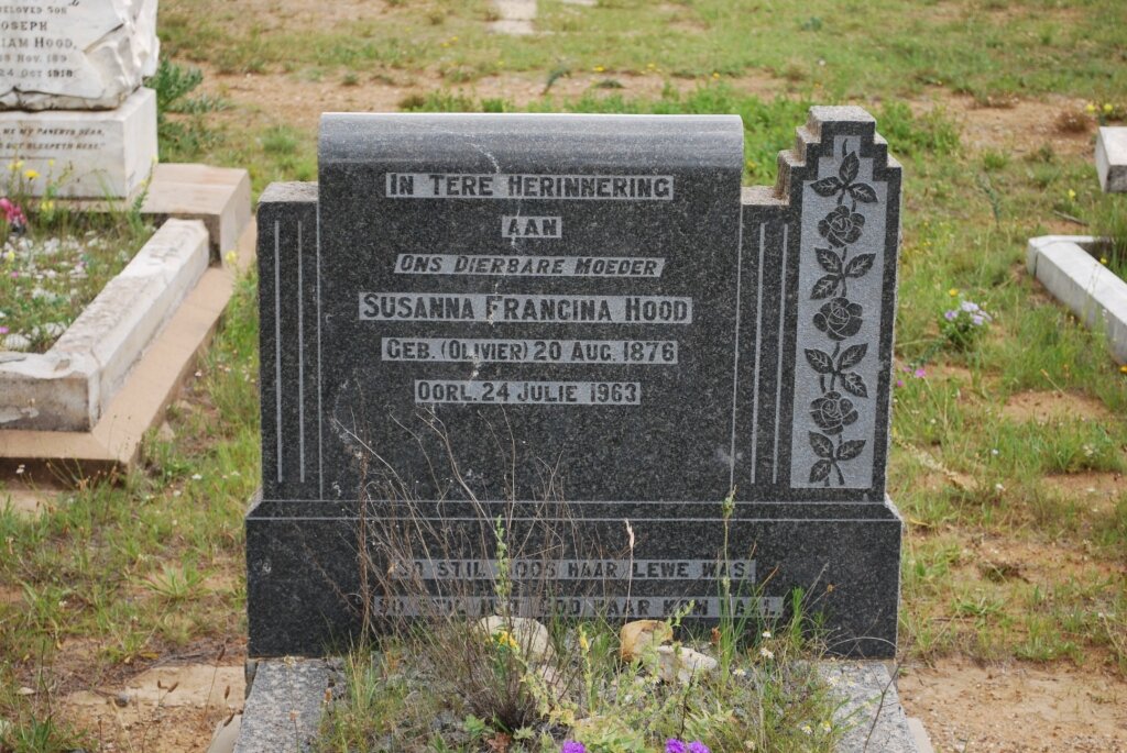 HOOD Susanna Francina nee OLIVIER 1876-1963