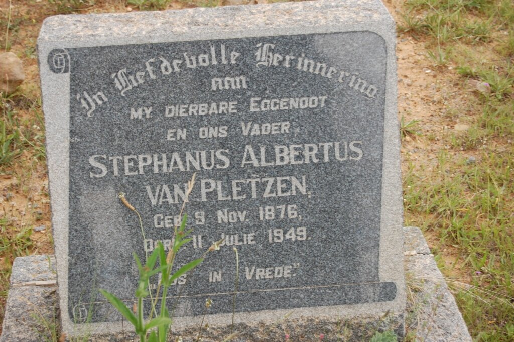 PLETZEN Stephanus Albertus, van 1876-1949