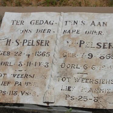 PELSER  H.S. 1865-1933 &amp; M.I. 1869-1941
