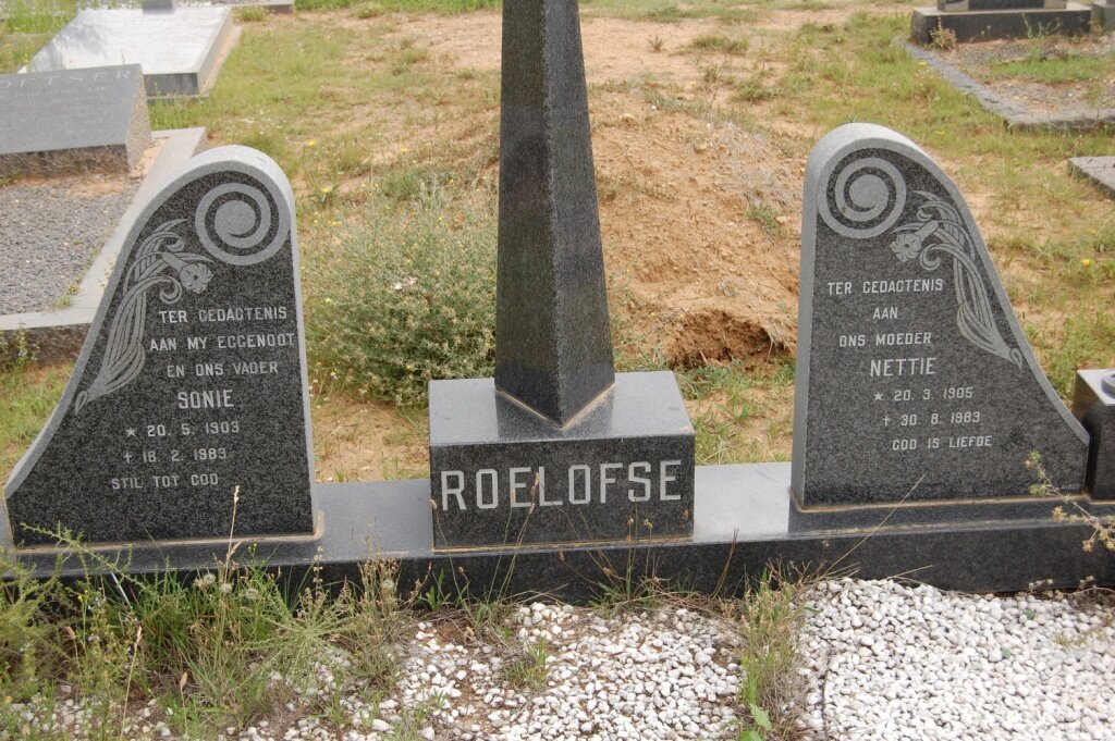 ROELOFSE Sonie 1903-1983 &amp; Nettie 1905-1983