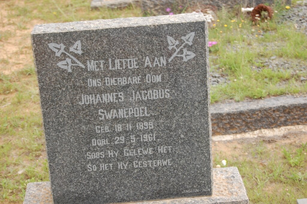 SWANEPOEL Johannes Jacobus 1899-1961