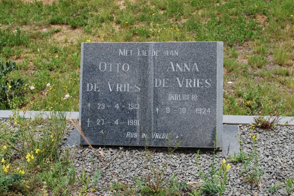 VRIES Otto, de1913-1991 &amp; Anna KRUGER 1924-