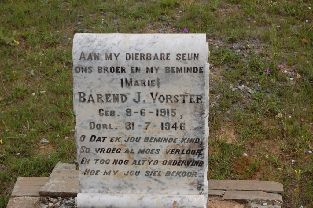 VORSTER Barend J. 1915-1946