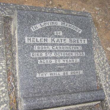 BRETT Helen Kate nee CARRINGTON -1938