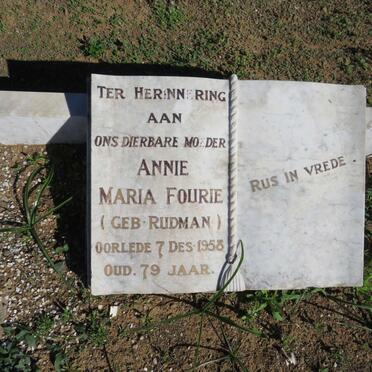 FOURIE Annie Maria nee RUDMAN 1879 -1958