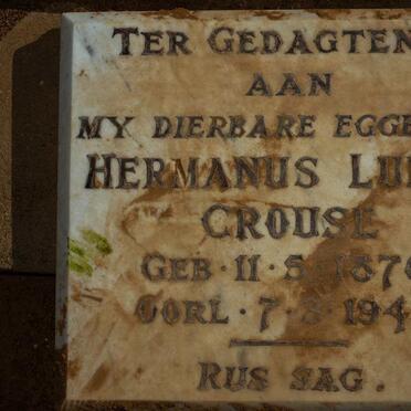 CROUSE Hermanus Lukas 1876-1944