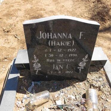 ? Jan C. 1922- & Johanna F. 1922-1996