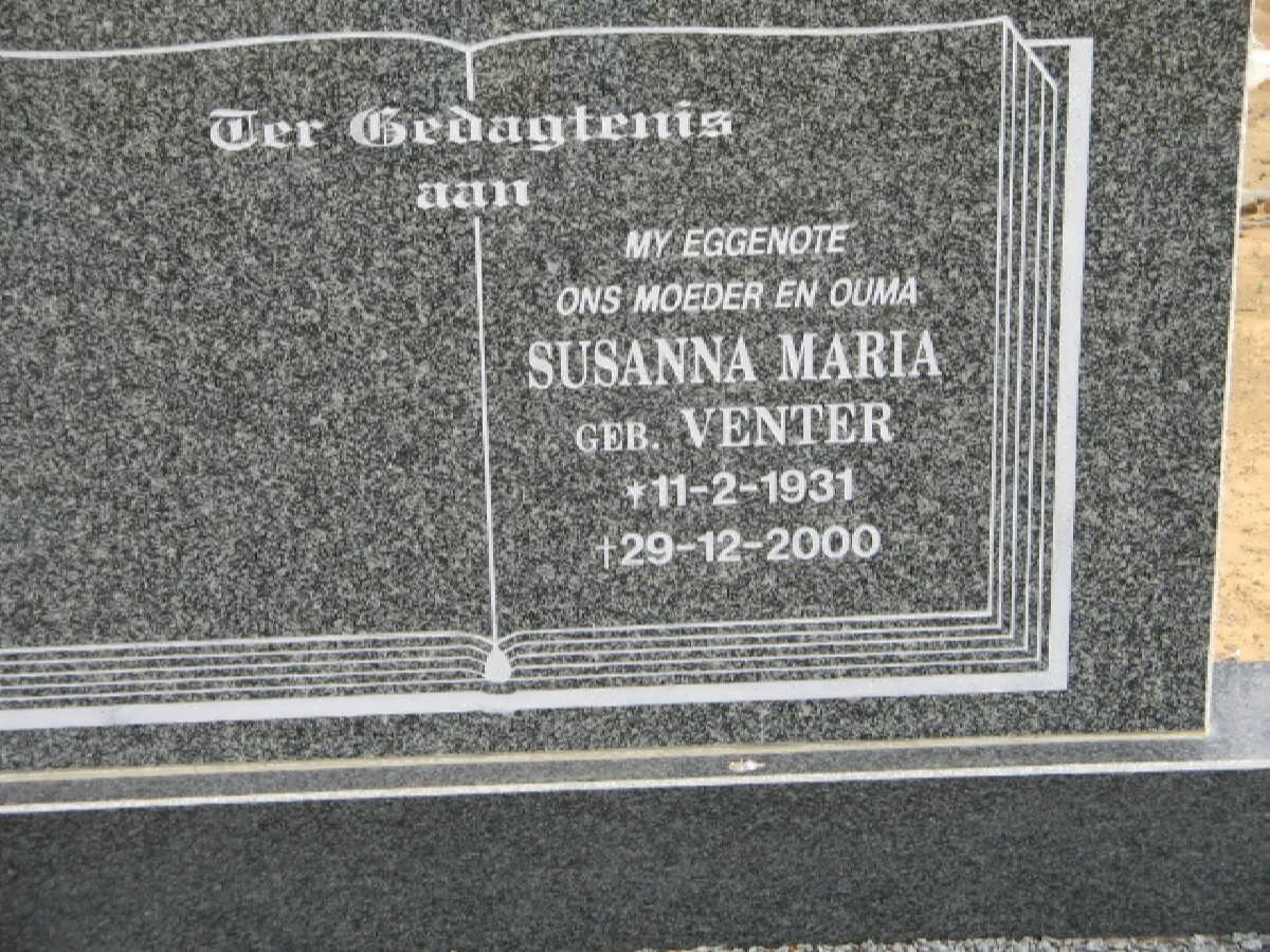? Susanna Maria nee VENTER 1931-2000