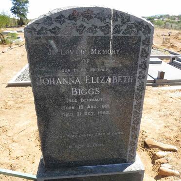 BIGGS Johanna Elizabeth nee BLIGNAUT 1891-1953