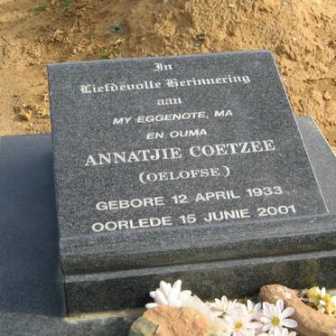 COETZEE Annatjie geb OELOFSE 1933-2001