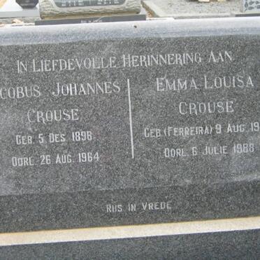 CROUSE Jacobus Johannes 1896-1964 &amp; Emma Louisa FERREIRA 1900-1988