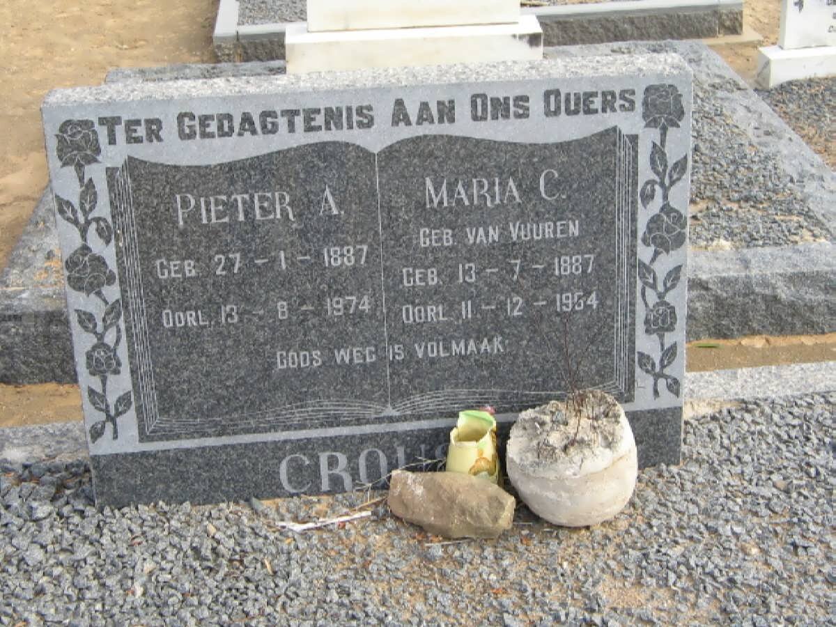 CROUSE Pieter A. 1887-1974 &amp; Maria C. VAN VUUREN 1887-1954