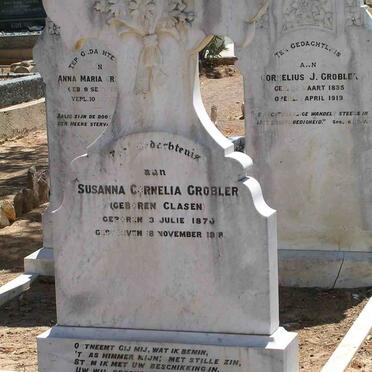 GROBLER Susanna Cornelia nee CLASEN 1870-1918