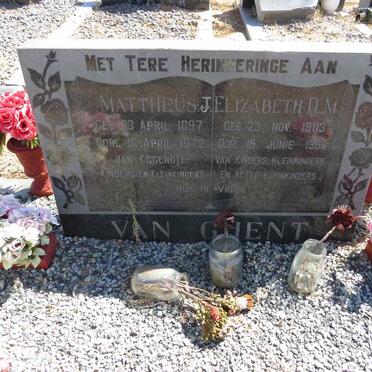 GHENT Mattheus J., van 1897-1972 & Elizabeth D.M. 1903-1980