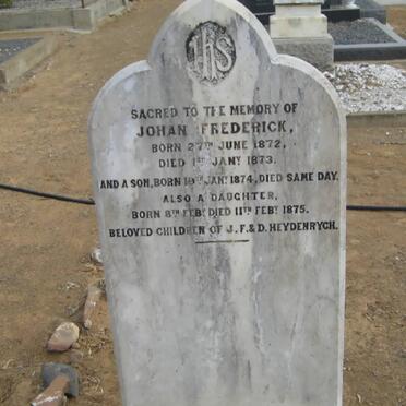 HEYDENRYCH Johan Frederick 1872-1872 :: HEYDENRYCH ? 1874-1874 :: HEYDENRYCH ? 1875-1875