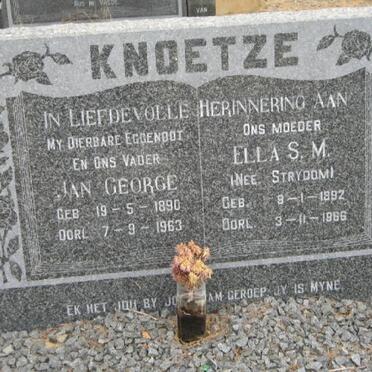 KNOETZE Jan George 1890-1963 &amp; Ella S.M. STRYDOM 1892-1966