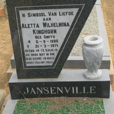 KINGHORN Aletta Wilhelmina nee SMITH 1898-1971