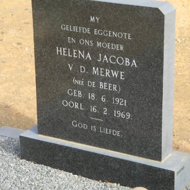 MERWE Helena Jacoba, v.d. nee de BEER 1921-1969