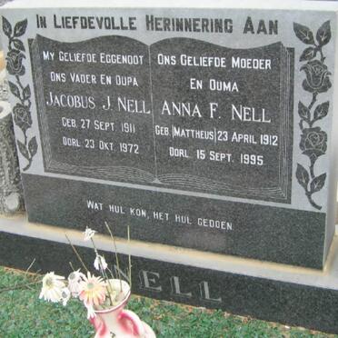 NELL Jacobus J. 1911-1972 &amp; Anna F. MATTHEUS 1912-1995