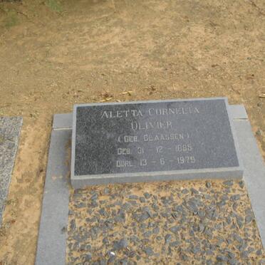 OLIVIER Aletta Cornelia nee CLAASSEN 1885-1979