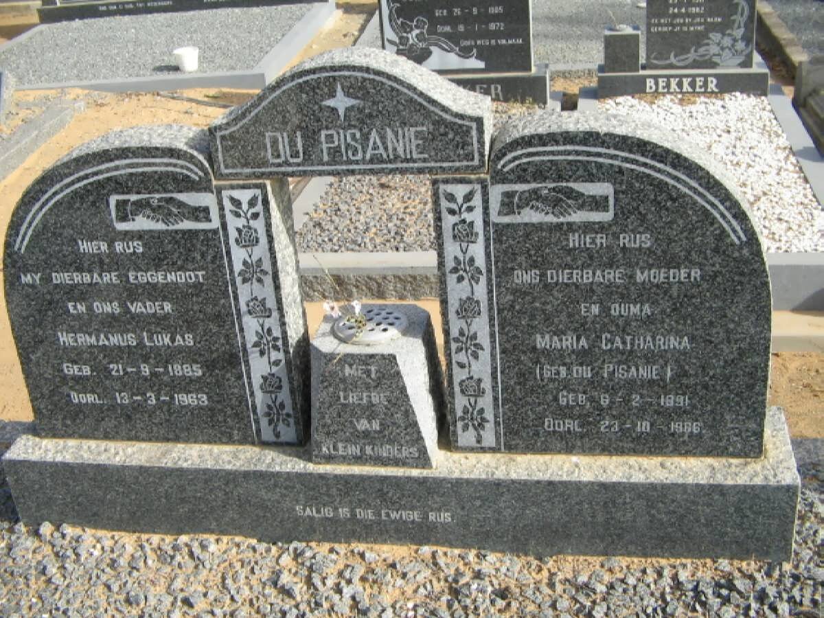 PISANIE Hermanus Lukas, du 1885-1963 &amp;  Maria Catharina DU PISANIE 1891-1966