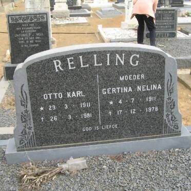 RELLING Otto Karl 1911-1981 &amp; Gertina Nelina 1911-1978