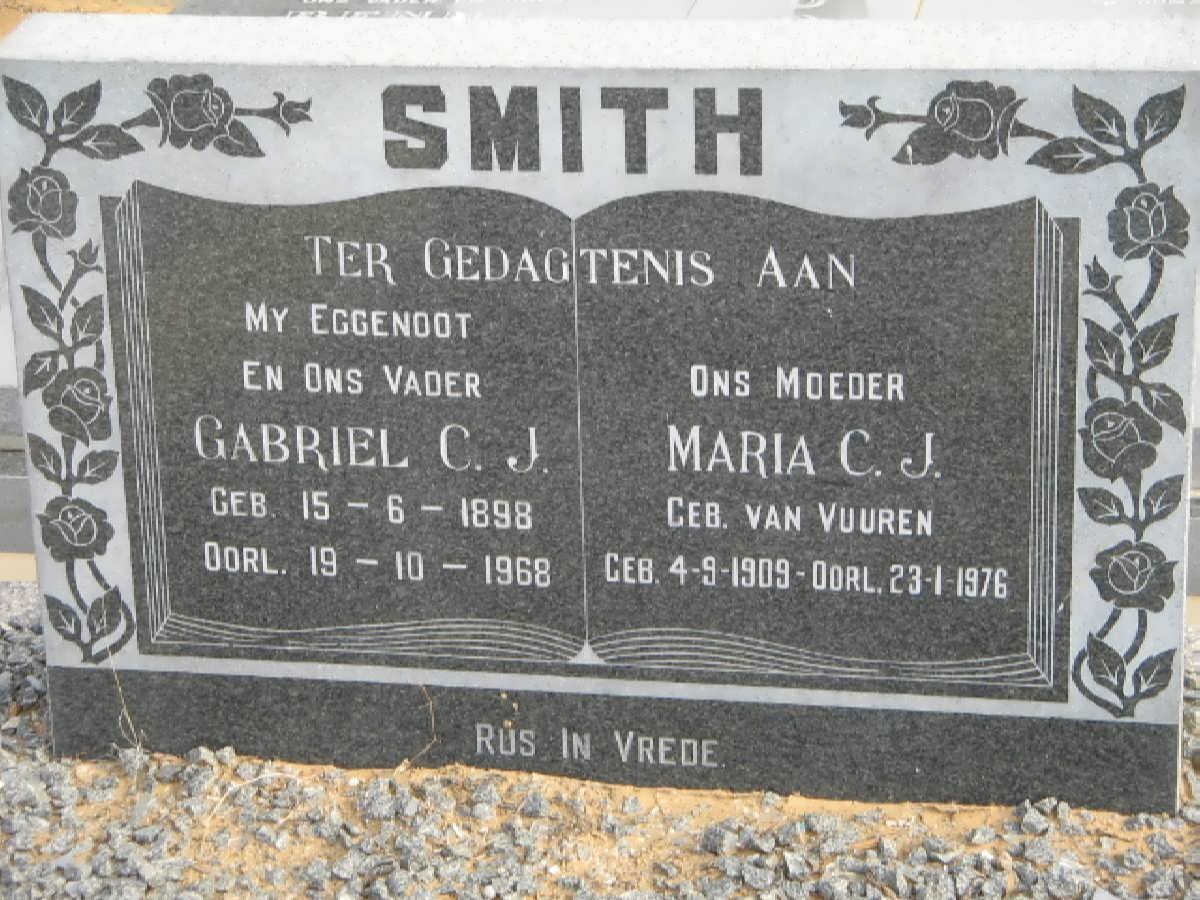 SMITH Gabriel C.J. 1898-1968 &amp; Maria C.J. VAN VUUREN 1909-1976