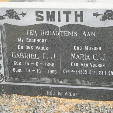 SMITH Gabriel C.J. 1898-1968 &amp; Maria C.J. VAN VUUREN 1909-1976