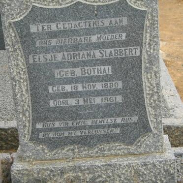 SLABBERT Elsje Adriana nee BOTHA 1880-1961