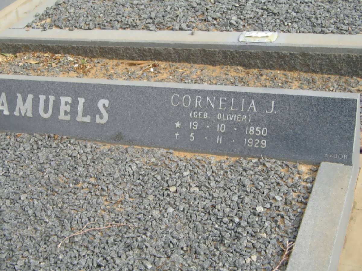 SAMUELS William 1830-1907 &amp; Cornelia J. OLIVIER 1850-1929