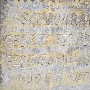 SCHOONRAAD ? 1879-1950