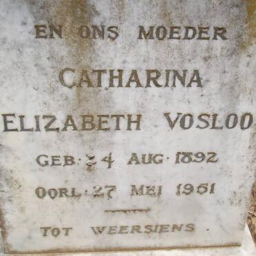 VOSLOO Catharina Elizabeth 1892-1951