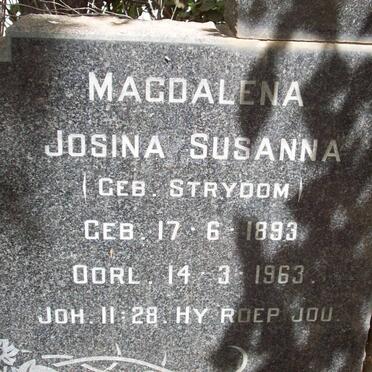 STRYDOM Magdalena Josina Susanna nee STRYDOM 1893-1963