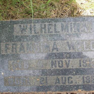 WELCH Wilhelmina Fransina 1913-1960