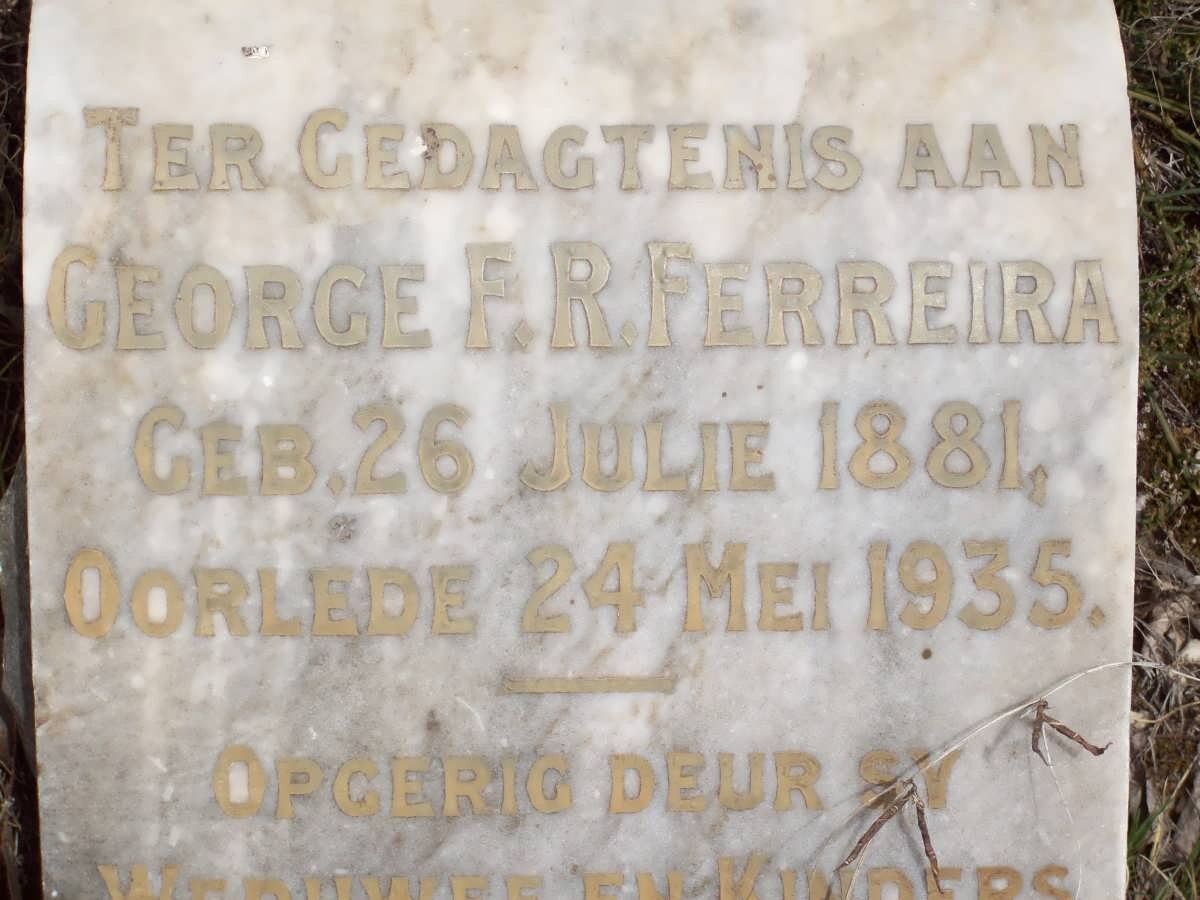 FERREIRA George F.R. 1881-1935