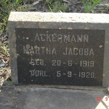 ACKERMANN Martha Jacoba 1919-1920