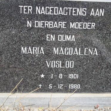 VOSLOO Maria Magdalena 1907-1980