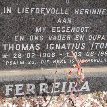 FERREIRA Thomas Ignatius 1906-1983