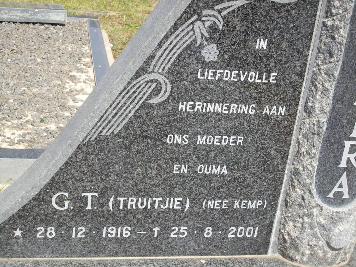 FERREIRA G.T. nee KEMP 1916-2001