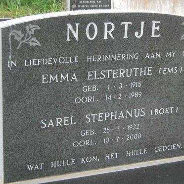 NORTJE Sarel Stephanus 1922-2000 &amp; Emma Elsteruthe 1915-1989