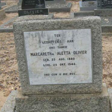 OLIVIER Margaretha Aletta 1880-1946