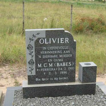 OLIVIER M.C.M. nee FERREIRA 1910-1996