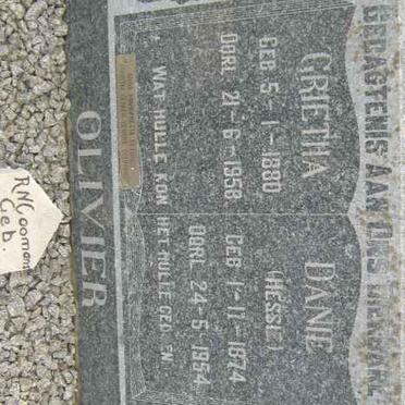 OLIVIER Danie 1874-1954 &amp; Grieta 1880-1958 :: OLIVIER Anna Margaretha  :: COOMANS R.N.C. 1844-1925 