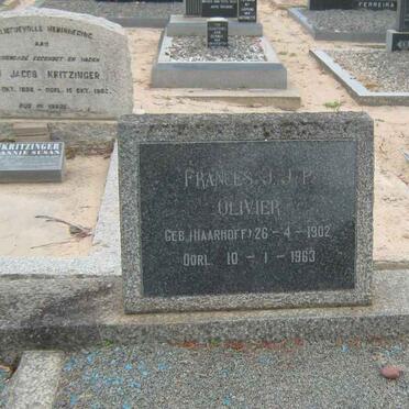 OLIVIER Louis Botha 1900-1971 &amp; Frances J.J.P. HAARHOFF 1902-1963 